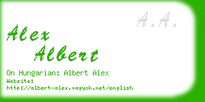 alex albert business card